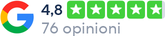 Valutazione Google: 4,8 su 5, 76 opinioni